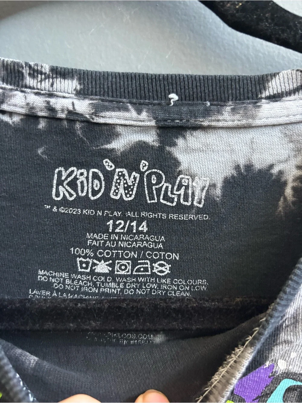 Vintage Kid n Play Black Tie-Dye Graphic Tee - Kids